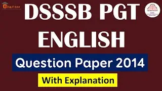 DSSSB PGT ENGLISH QUESTION PAPER 2014 | PYQ OF DSSSB ENGLISH LITERATURE 2014 | 