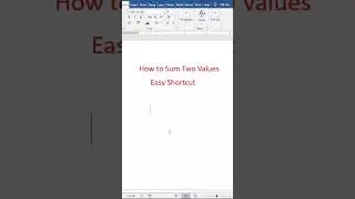 Sum in Word | MS Word Shortcut