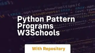 python pattern programs w3schools