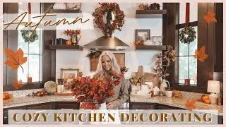 COZY FALL KITCHEN DECORATE WITH ME | 2023 FALL DECOR IDEAS | FALL KITCHEN DECOR