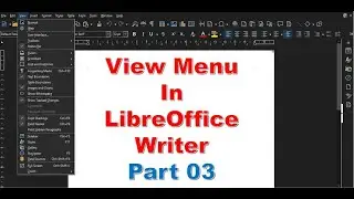 View menu Sidebar, Styles, Gallery, Navigator, Data Sources, Full Screen| LibreOffice Writer Part 11