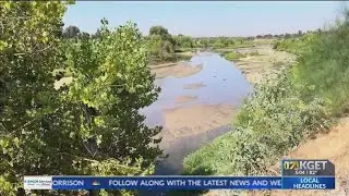 Kern River runs dry through Bakersfield