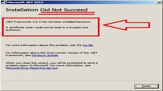 .NET Framework has not been installed because a certificate chain could not be built... [ FIX ]