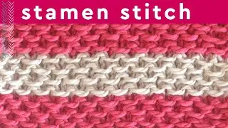 Easy Stamen Stitch 💖 Free Printable Pattern 4-Row Repeat