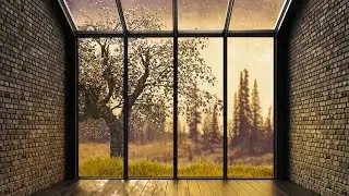 Rain Sound On Window with Thunder Sounds in AutumnㅣHeavy Rain for Study Sleep Relaxation Meditation