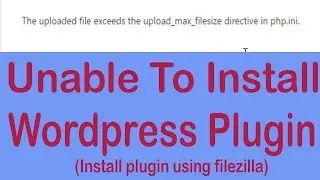 Wordpress Error- Unable To Install Plugin From Dashboard And Cpanel