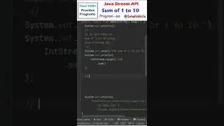 Program 80 | Java 8 Features | Sum of 1 to 10 using Stream API #Shorts #java #coding #programming