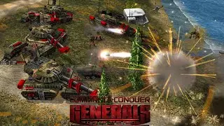 Russia vs GLA Tank And Warships Naval Map: Rise Of The Reds