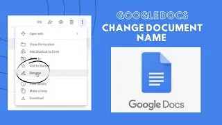 How To Change Document Name In Google Docs