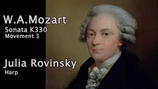 Mozart Piano Sonata k330 mvm 3. Julia Rovinsky Harp/J.Grassi Portraits. #MusicPainting #Mozart #harp