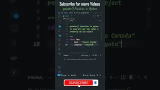 getattr Function in Python #shorts #short #ytshorts