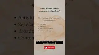 Android Components #android #development #androiddeveloper #applicationdevelopment #foryoupage