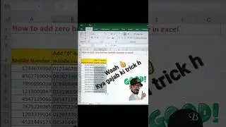 add zero before number in excel 