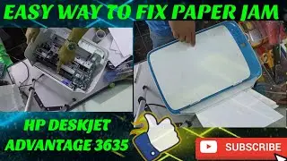 How to fix hp deskjet ink advantage 3635 paper jam #hp #hpdeskjet #paperjam #solution