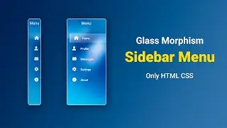 Design a Glass Morphism Sidebar🌟 | Pure HTML/CSS Tutorial | mzcode01 #css #coding #shorts #webdesign