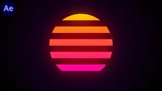 Synthwave Sun Animation Loop in Adobe After Effects Tutorial