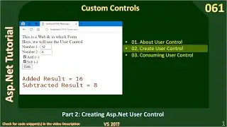 User Control | Part 2 - Create Asp Net User Control | Asp Net Tutorial #61