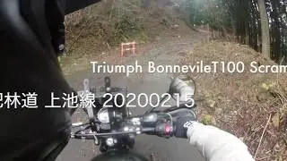 Triumph BonnevilleT100 Scrambler 土肥林道 上池線 20200215