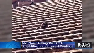 VIDEO: Fit Man Seen Rolling Down Seats Of Red Rock Amphitheater In Highly Unusual Workout