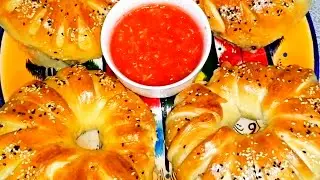 Оболденно вкусная Узбекская лепёшка с мясом, гушт нон #рек #еда #вкусно #кулинария #рецепты