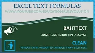 Microsoft Excel - TEXT Formulas and Functions Tutorial  Bahttext and Clean formulas