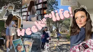 week in my life 🌷🗓️ new hair, solar eclipse, book mail, hockey games, trivia night + more!