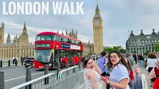 London City Tour 2024 | 4K HDR Virtual Walking Tour around the City | London Summer Walk 2024