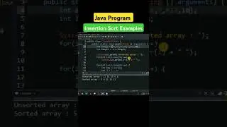 Java Program - Insertion Sort in Java #javatutorial