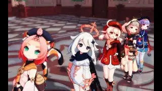 【Genshin Impact MMD/4K/60FPS】Paimon & Klee & Qiqi & Diona & Sayu【BarBarBar】