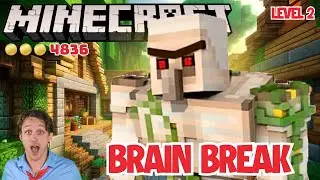 ⛏️ Minecraft Golem Rampage Brain Break | Kids Educational Movement Exercises & Workouts