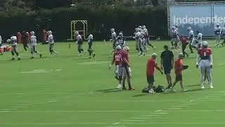 Mac Jones Warms Up for Patriots Eagles Joint Practices