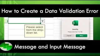 How to Create a Data Validation Error Message and Input Message