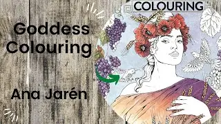 Goddess Ana Jarén  // Adult Colouring Book Flip Through