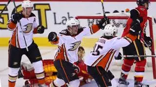 Flames Sean Monahan after falling to the Ducks 6-4