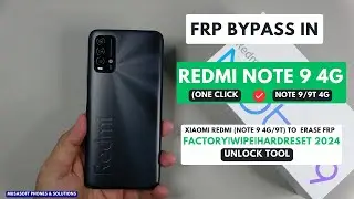 FRP BYPASS  IN XIAOMI REDMI NOTE 9/9T /REDMI NOTE 9 WIPE/HARDRESET PIN/PATTERN/PASSWORD UNLOCK |2024