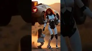 Humanoid Robot Saves Girl from Danger in Futuristic City | Heroic Sci-Fi Moment 