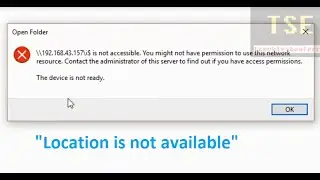 Open Folder Error: The device is not ready. Network Location is not accessible. I:\ is unavailable