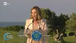 G7, la premier Giorgia Meloni apre il vertice - Porta a porta 13/06/2024