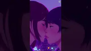 Girls kissing in subway / AI generated images/