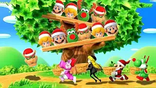 【マリオパーティスーパースターズ】ミニゲームピーチVsマリオVsヨッシーVsキャサリン(クリスマスコスチューム)