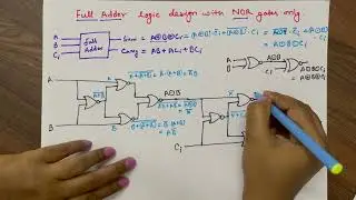 Full Adder logic design with NOR gates only