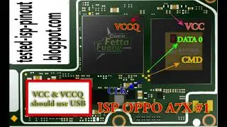 OPPO A7X 1 EMMC ISP Pinout  TEST POINT