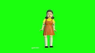 Squid Game Doll in 2 variants in green screen