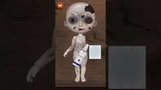 Using a cleanser to clean a dirty doll #shorts #asmr #games