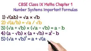 CBSE Class IX Maths Chapter 1 Number Systems Important Formulas || @MathTonics