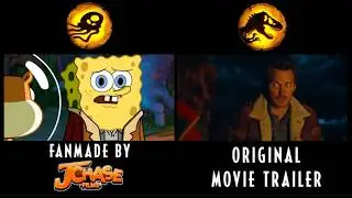 JURASSIC WORLD DOMINION and SPONGEBOB Parody Side-By-Side comparison