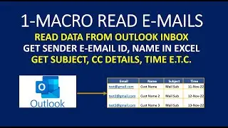 Macro Loop on Inbox, Macro To Get Sender Name, Macro To Get Sender Email, Macro To Get Recieved Time