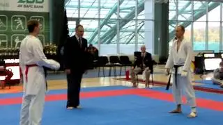 Shotokan Karate Russia Cup 2011 Kumite men's  2nd round Ymrikhin Sergey vs Sharafeev Marat
