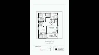 East facing building plan / 2 bedroom house design / two bedroom house design / low budget building