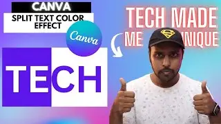 How to create split text color effect in canva | how to create split color text